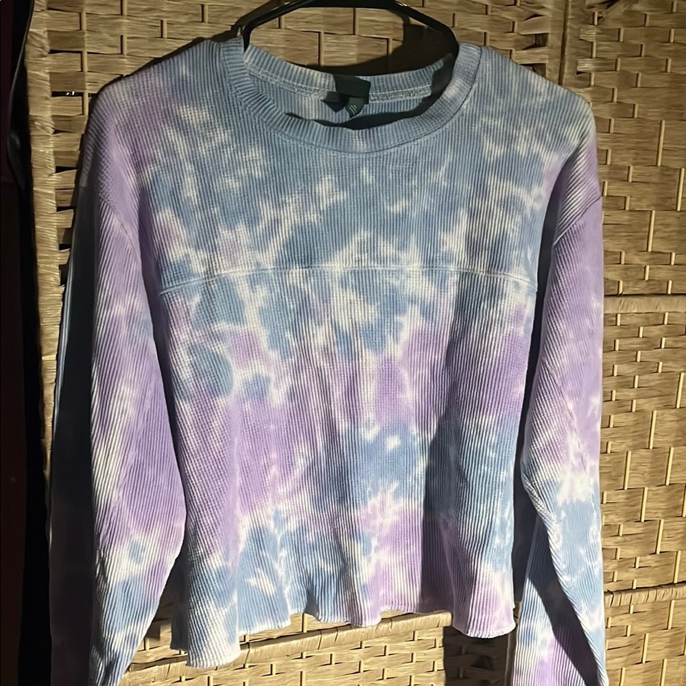 Wild Fable Blue and Purple Crop 3/4 Sleeve Sweatshirt